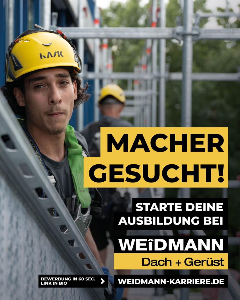 Ausbildung bei Weidmann Dach & Gerüst
